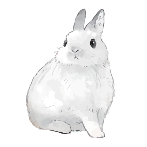 Painting of white bunny